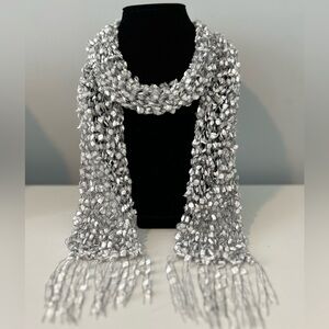Elegant “Moonbeam” White Knit Scarf